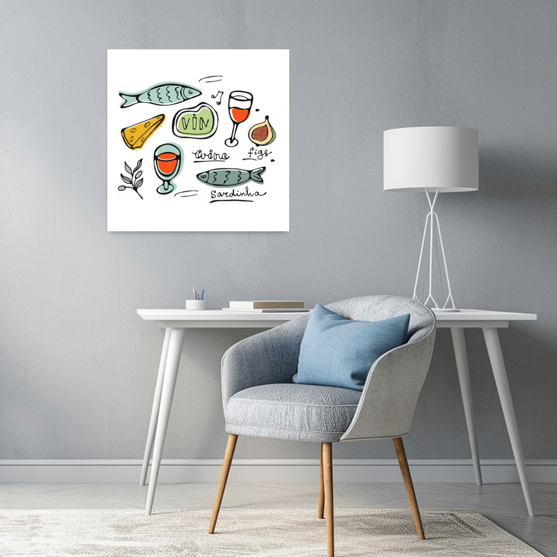 «Rustic Food Delights», art mural contemporain, 24" H x 24" W