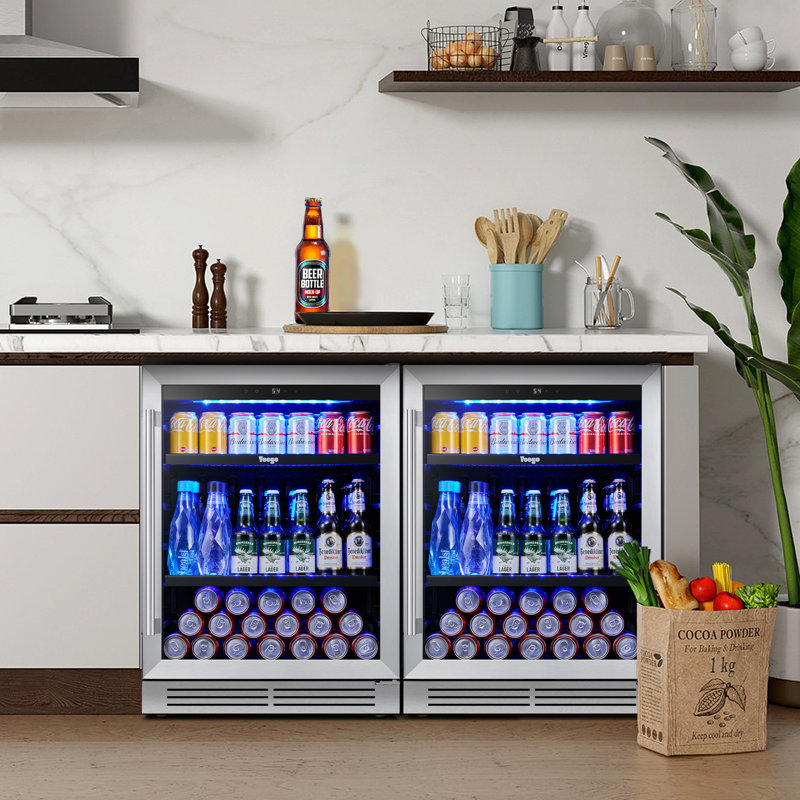 Yeego 48'' 280 Cans Built-in Beverage Refrigerator Beer Cooler (Set of 2)