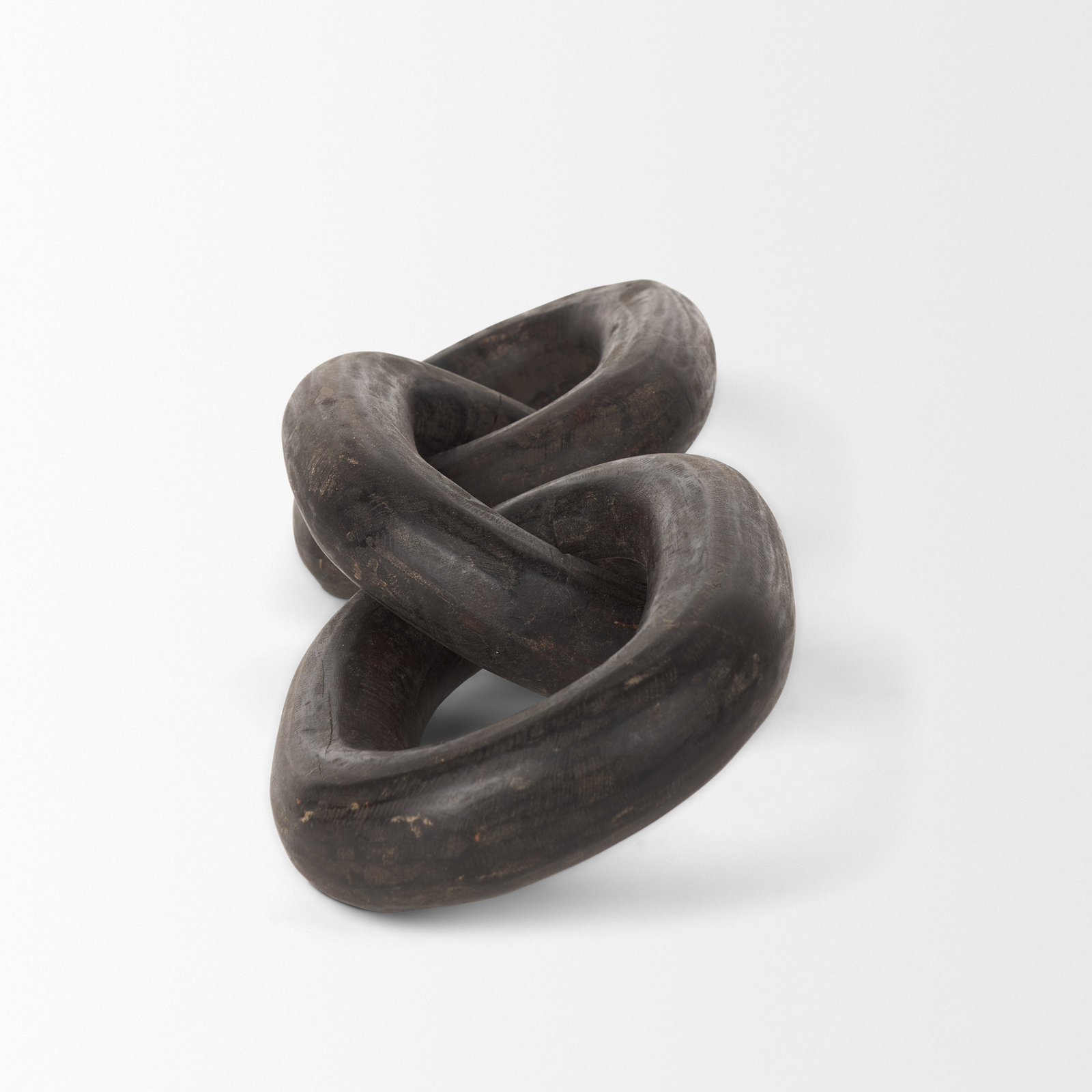 Artemi Large Wood Chain Link, Black, 2" H x 21" W x 9.5" D
