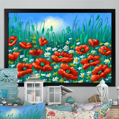 Paysage coquelicots - sur