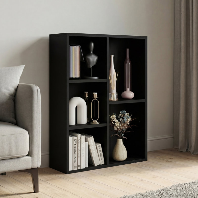 Cube Storage Unit With Open Shelving Modern Multi-Purpose Storage Organiser for Living Room Bedroom & Office, Black