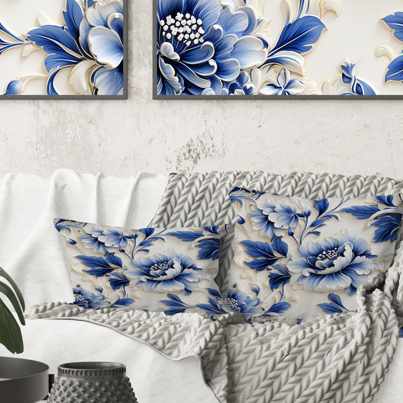 Coussin Cobalt, H 16 po x l 16 po