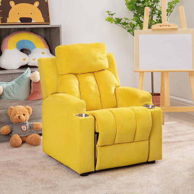 Landmeier Premium Kids Recliner Chair – Cozy Toddler Chair, Kids Sofa with Cup Holders – The Ultimate Baby Chair for Kids Couch & Lounging