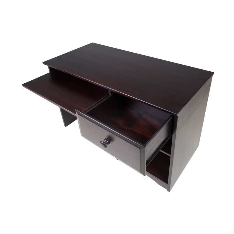Kellie Solid Wood Computer Desk, Cappuccino