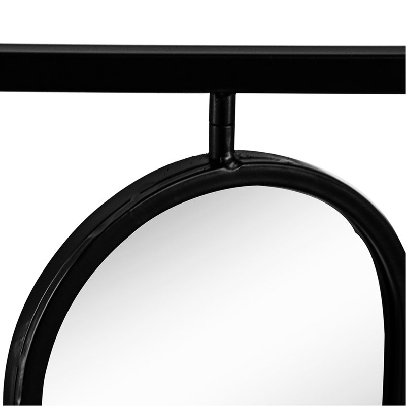 36 "X" noir à cadre carré avec quatre miroirs muraux ovales pour décorer le salon
