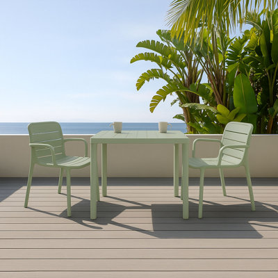 Fauteuils empilables Patioflare, vert, paquet de 2