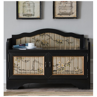 Banc de rangement pour chaussures en bois massif Country Country