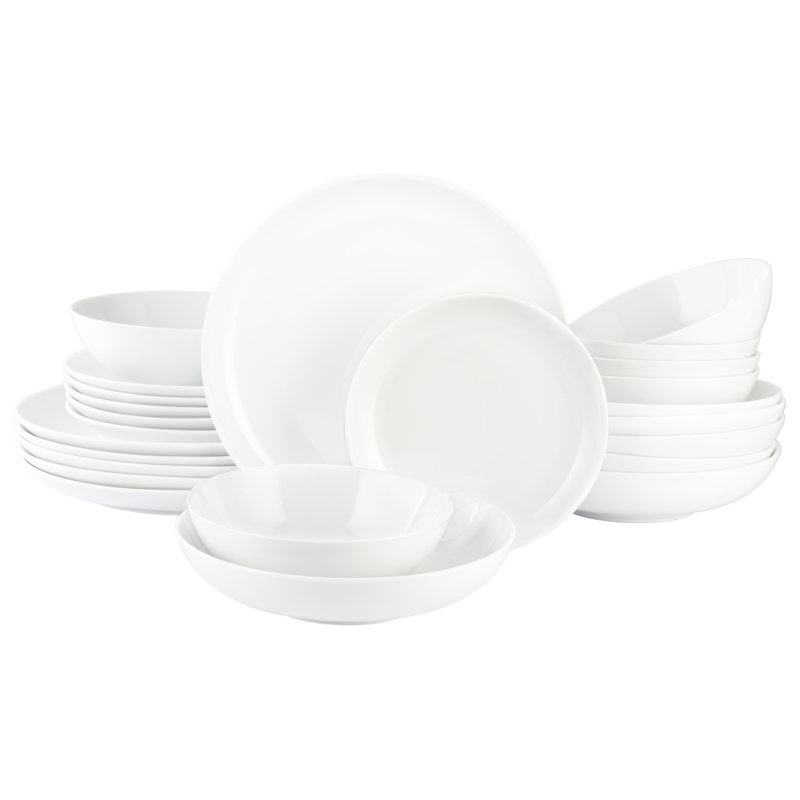 24pc Aspen Super White Dinner Set
