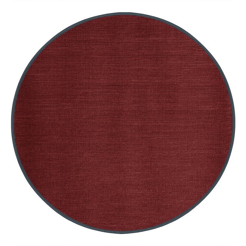 Machine Washable Solid Red Area Rug, Round 4'
