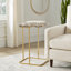 Sagebrook Home 24X15" Agate Top C-Table, White/Gold-1821522421