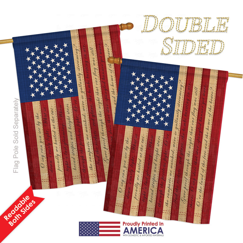 Drapeau de jardin en polyester à 2 côtés étoile, H 18,5 po x l 13 po