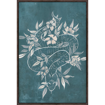 «Flowered Snake II» par Richard Ryder - Peinture sur toile