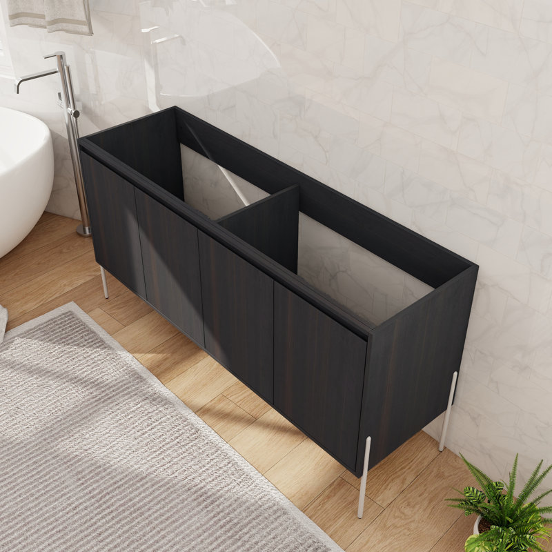 Base de meuble-lavabo autoportant 60 po avec 4 portes 60 po, 60" W