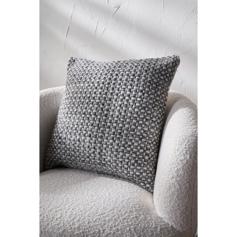 Indoor / Outdoor Checkered Square Cushion, Grey