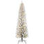 Christmas Tree,Pencil Artificial Tree with Prelit Branch Tips, Snow Flocked Slim Design, Warm White LED Lights & Foldable Stand, Easy Assembly for Home, Office, Apartment-651118435