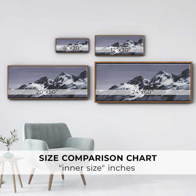" Moonlit Mountain Range II ", 8" H x 20" W x 1.5" D, Walnut