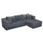 Canapé modulaire rembourré en velours côtelé avec coussins Finnley-115323837-115323835