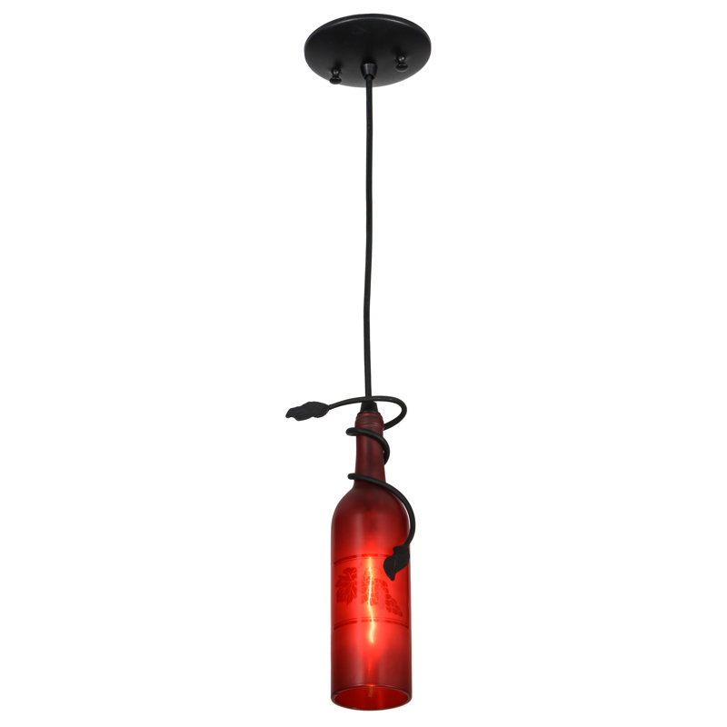 Greenbriar Oak 1 - Light Pendant, Red, 10.5" H x 3" W x 3" D