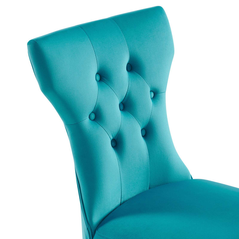 Modway Silhouette Performance Velvet Dining Chairs, Blue