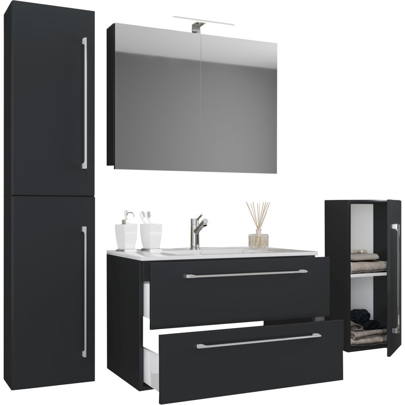 Anikin Bathroom Furniture Suite, Black