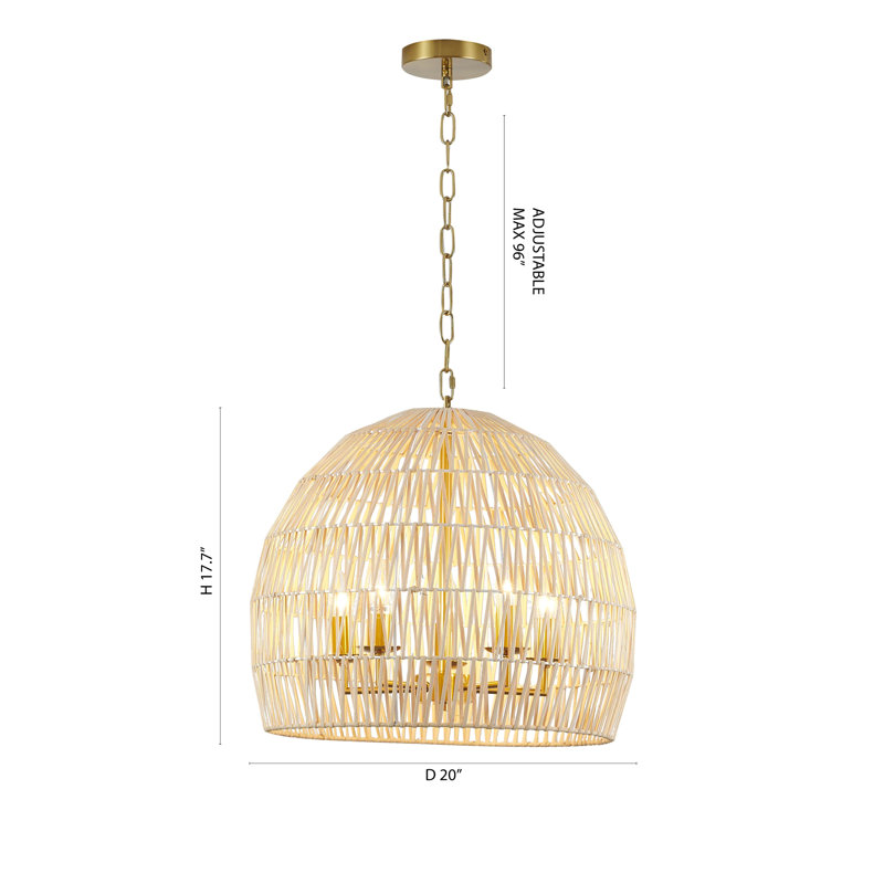 Luminaire suspendu en forme de panier dôme doré à 5 lumières Ambresha