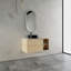Meuble-lavabo mural 42 po avec lavabo d'art en céramique et 1 tablette de rangement, 2 portes à fermeture douce, emballage KD, contreplaqué