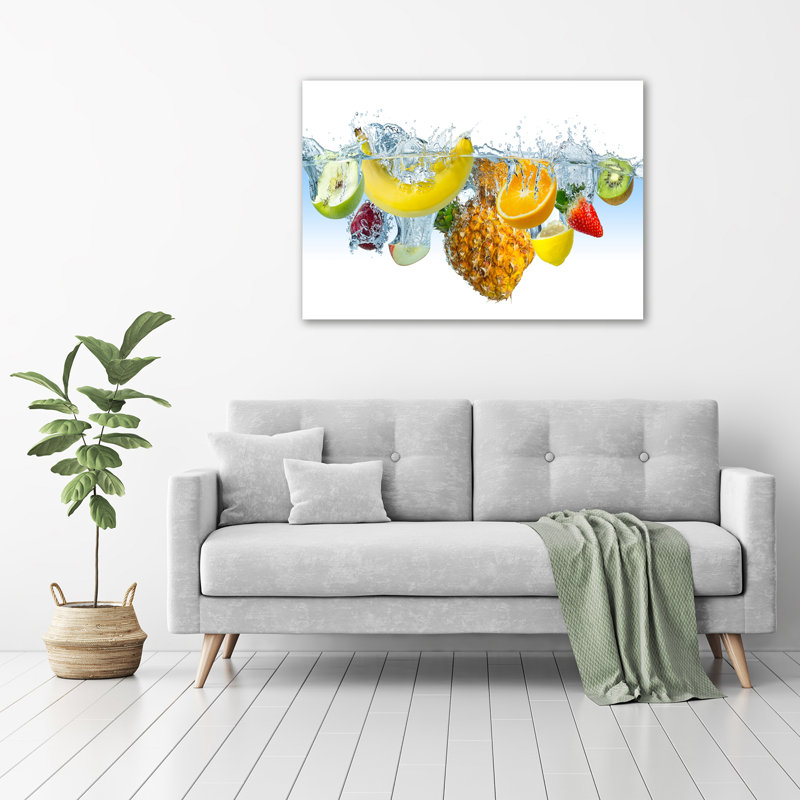 Fruit under water 1 Piece Wall Art on Glass