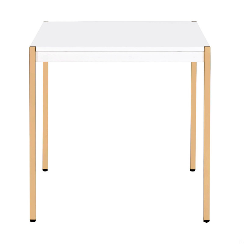 Square Top End Table With Metal Legs