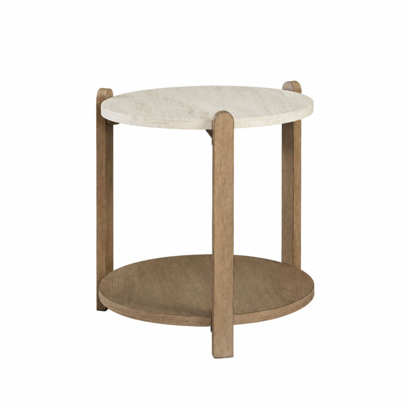 Marielle Stone Top End Table - Toffee