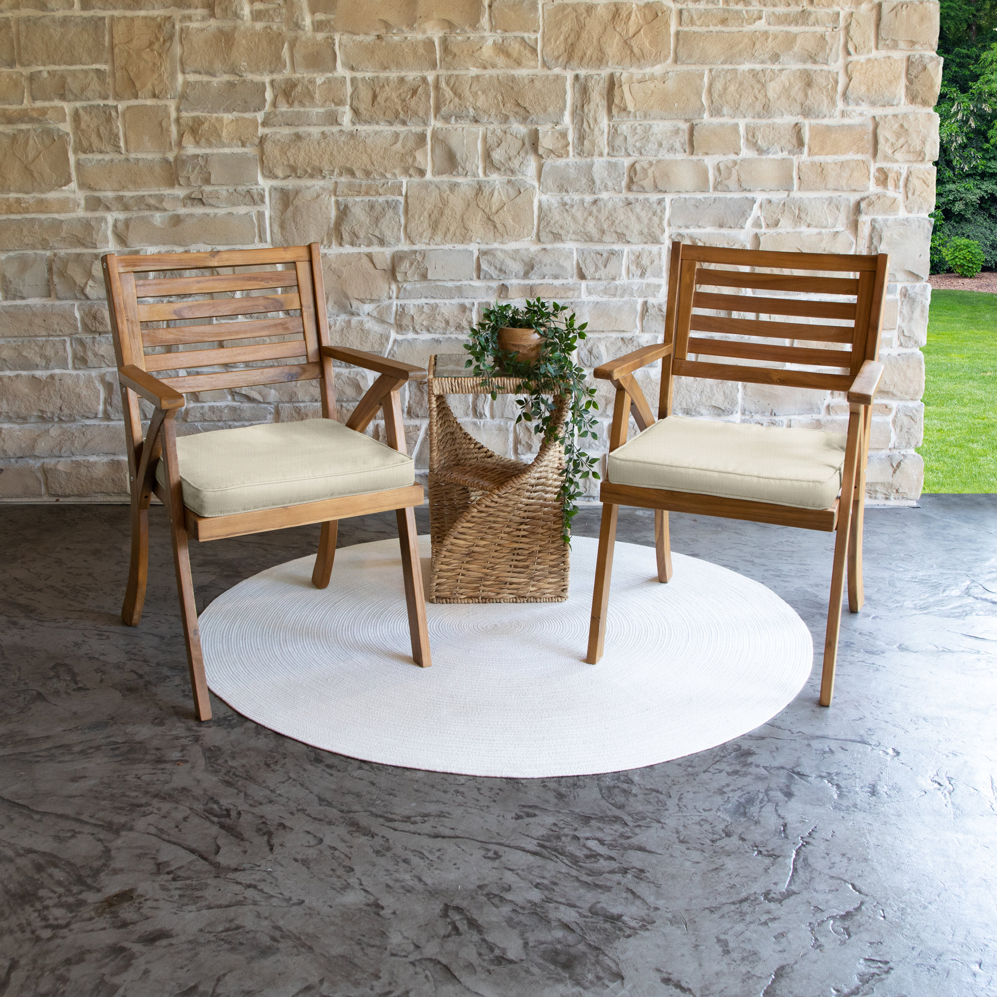 Davana Indoor/Outdoor Sunbrella Seat Cushion, Sunbrella Canvas Cloud