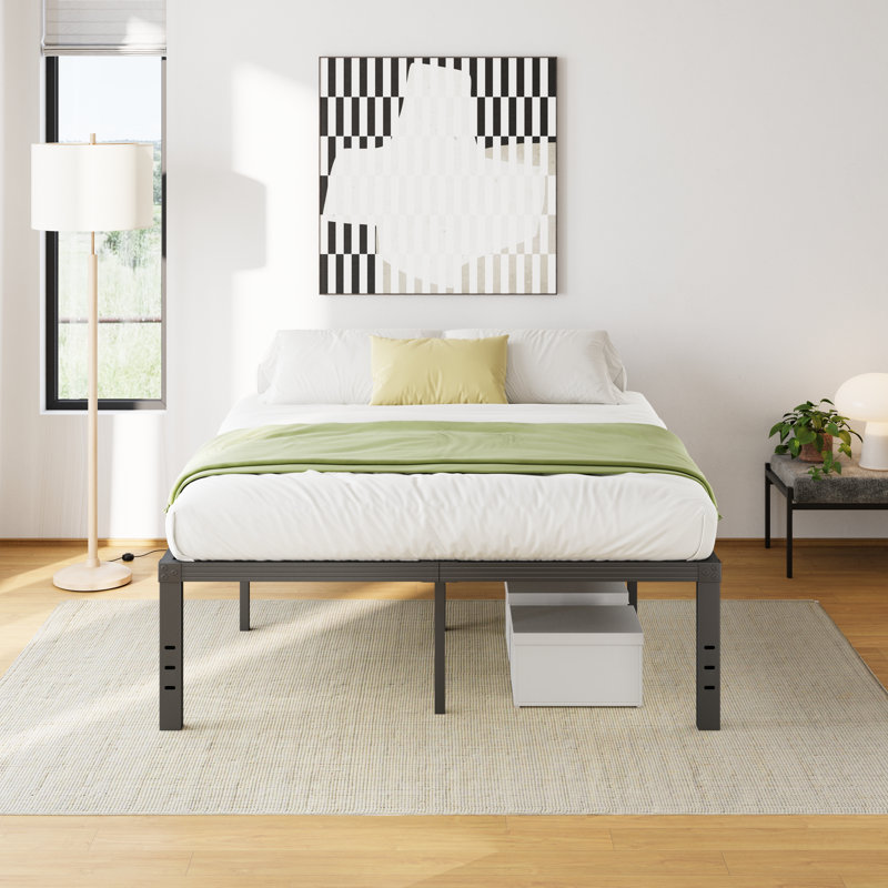 18" Platform Bed Frame with Heavy Duty Metal, Easy Assembly, No Squeak, Full