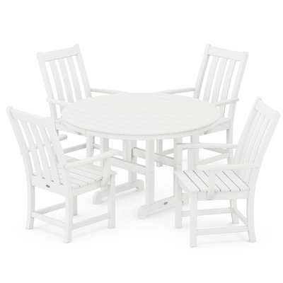 Vineyard 5-Piece Round Farmhouse Dining Set by POLYWOOD