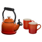 Le Creuset Demi Kettle W/ SS Knob & 2 Mug Set