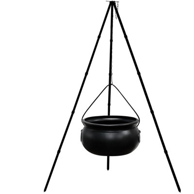 Halloween Decorations Outdoor - Large Cauldron Halloween Decor On Tripod With Timer Lights - Plastic Cauldron Witch Halloween Decorations For Porch Yard