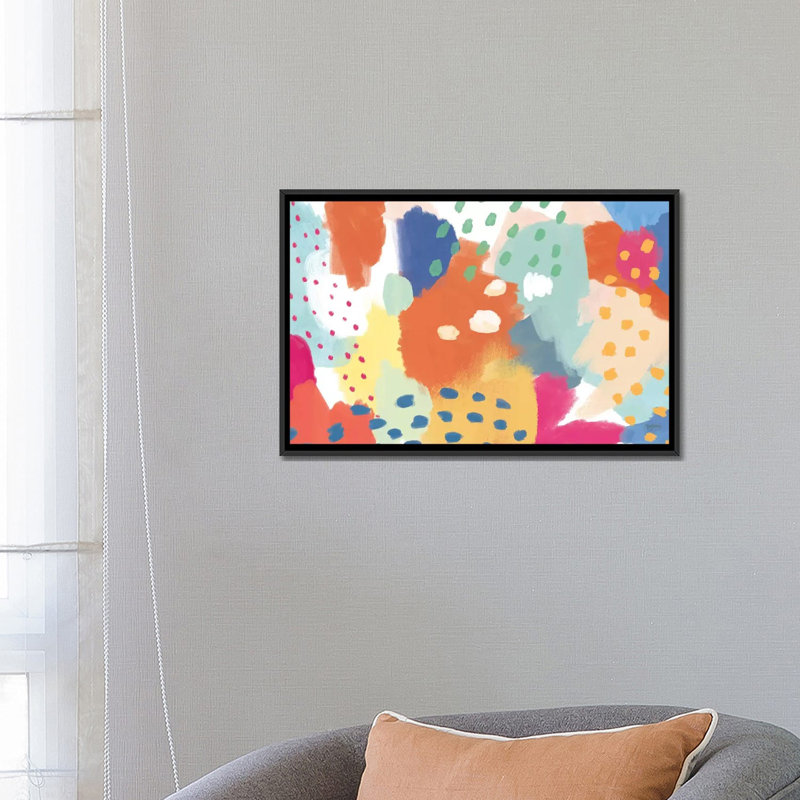 «Bright Life II», reproduction sur toile, H 18 po x l 26 po x P 1,5 po, Toile avec cadre noir, Pas de tapis