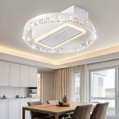 Ventilateur de plafond en fer blanc pour la chambre à coucher et le salon avec télécommande et débit d'air saisonnier