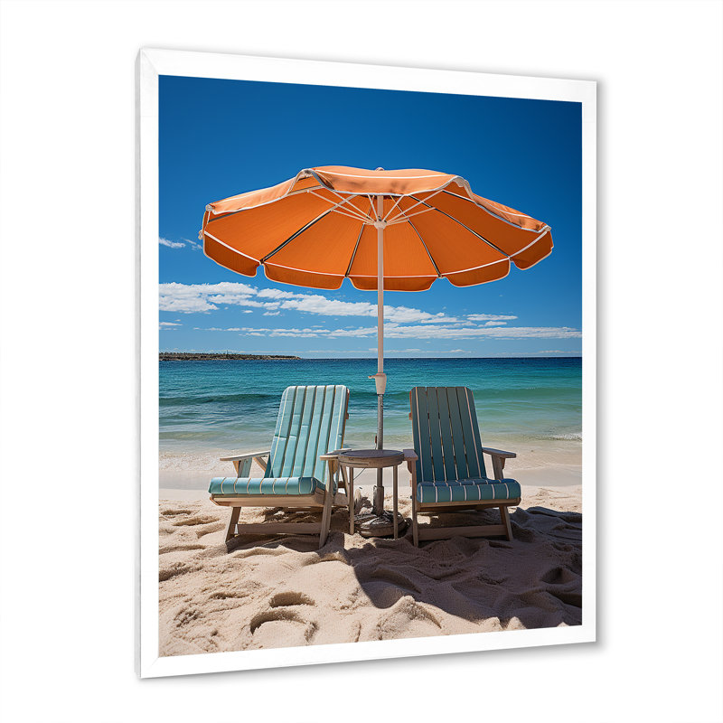 Fauteuils Beachside Bliss - impressions nautiques et de plage, Cadre photo blanc, H 32 po x l 16 po x P 1 po