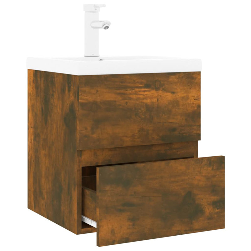 Silsby Bathroom Storage Cabinet, Smoked Oak