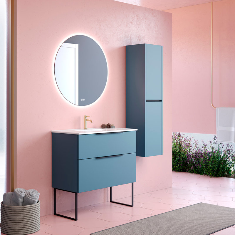 Rangement pour salle de bain Dalia, Bleu mat Island