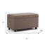  Banc de rangement rembourré 33 po en mélange de lin fauve et espresso avec plateau rabattable