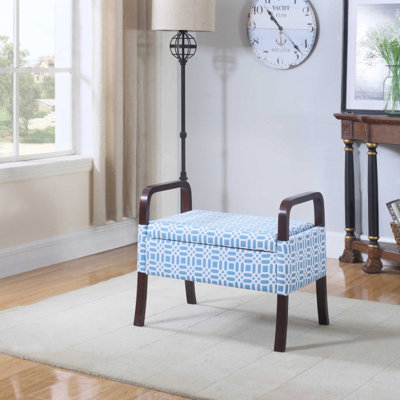 Polyester Blend Upholstered Storage Bench