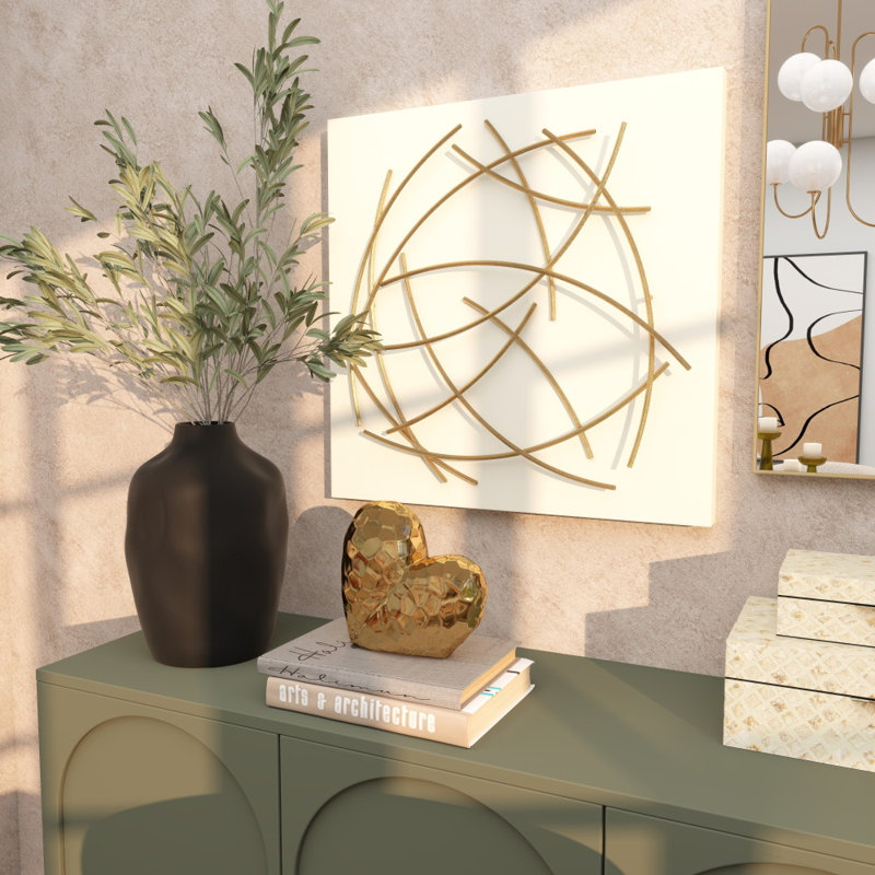 Modern Abstract Wall Decor, White