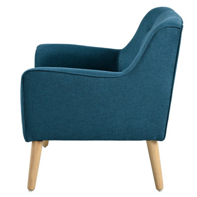 Felix Accent Armchair, Splayed Birch Wood Legs, Button Tufted 