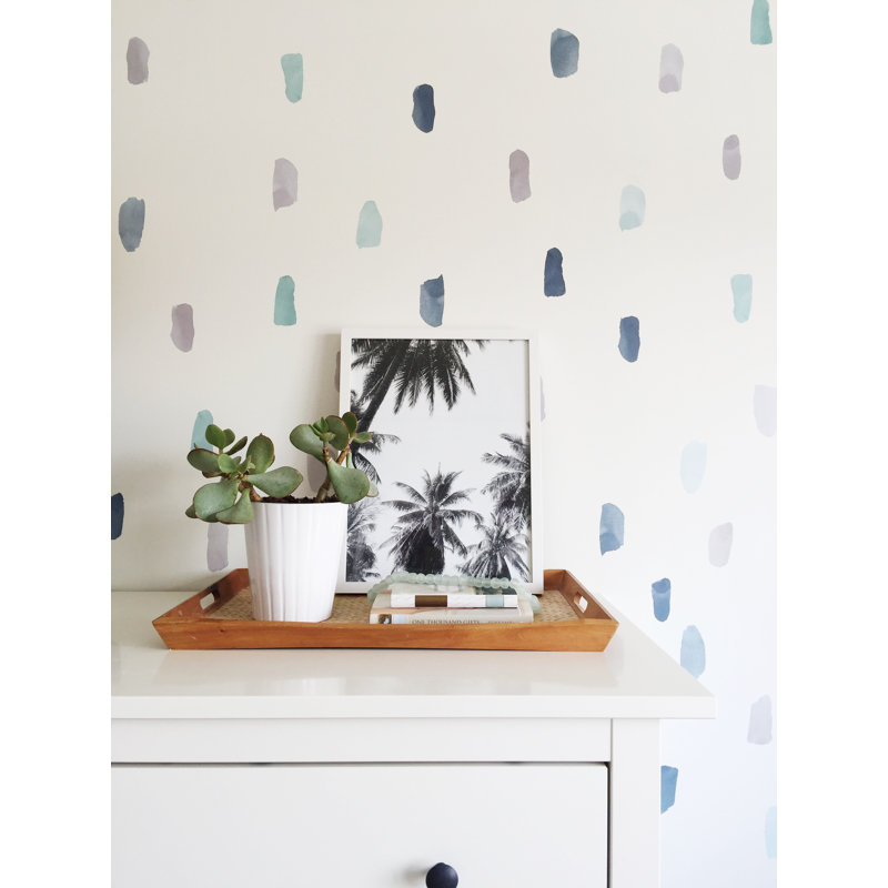 Abstract Non-Wall Damaging Wall Decal, Blue