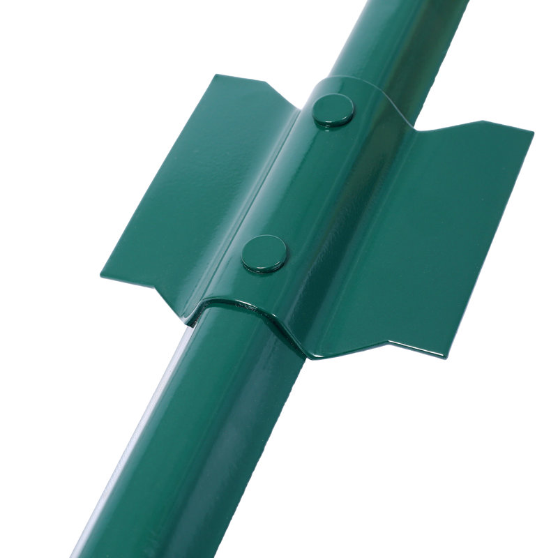Poteaux de clôture, 1,5 m, acier, paquet de 5, poteau robuste en U, vert, construction solide avec revêtement résistant aux intempéries