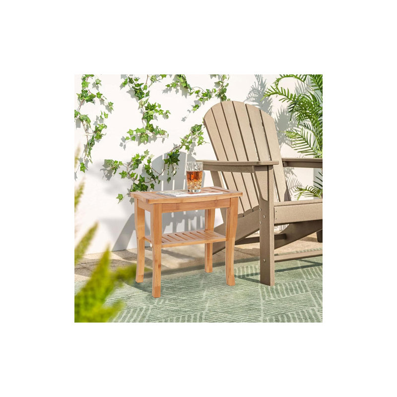 Rectangular Outdoor Table with Bottom Shelf