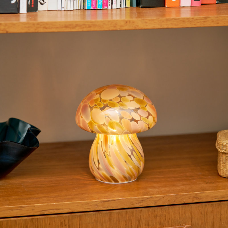 Lampe portative en verre à champignon portatif, Lune rose, Lune rose