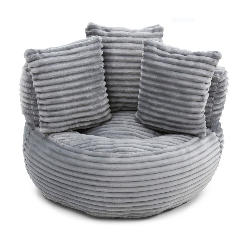 Fauteuil sac de pois en velours côtelé, Velours côtelé gris