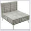 Ensemble de meubles de patio 7 pièces en osier avec coussins gris résistants à l'eau et table basse pour le confort et le style extérieurs