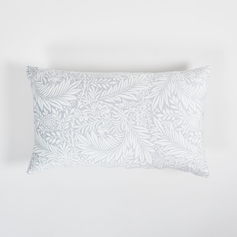 Floral Gray Throw Pillow Lumbar 14"